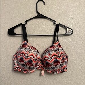 PINK Patterned Women's Bra - Black, Red, White